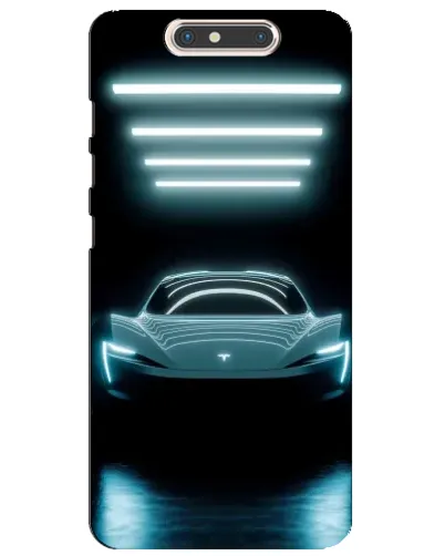 Чехол для ZTE Blade V8 с картинкой «Tesla в неоне»