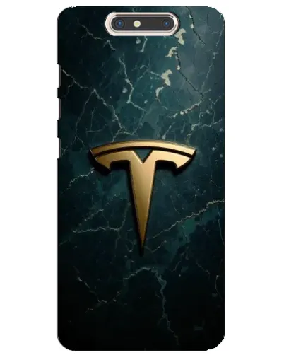 Чехол для ZTE Blade V8 с картинкой «Мраморная Tesla Gold»