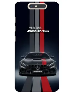 Чехол для ZTE Blade V8 с картинкой «Mercedes — белый карбон»
