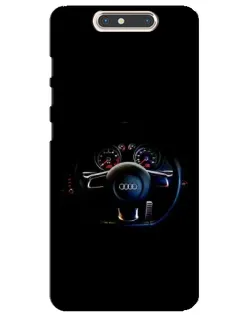Чехол для ZTE Blade V8 с картинкой «Салон Audi — руль»