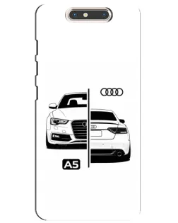 Чехол для ZTE Blade V8 с картинкой «Audi — контрастный дизайн»