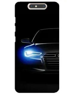 Чехол для ZTE Blade V8 с картинкой «Неоновый взгляд Audi»