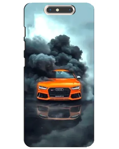 Чехол для ZTE Blade V8 с картинкой «Audi в облаках дыма»