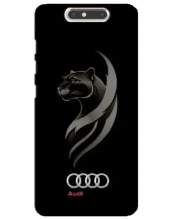 Чехол для ZTE Blade V8 с картинкой «Графика — пантера и Audi»