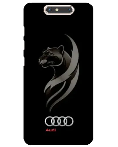 Чехол для ZTE Blade V8 с картинкой «Графика — пантера и Audi»