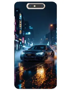 Чехол для ZTE Blade V8 с картинкой «Ночной город и Audi»