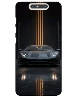 Чехол для ZTE Blade V8 с картинкой «Lamborghini золотые линии»