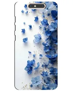 Чехол для ZTE Blade V8 с картинкой «Голубой цветочный каскад»