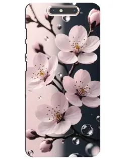 Чехол для ZTE Blade V8 с картинкой «Нежная сакура и капли»
