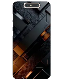Чехол для ZTE Blade V8 с картинкой «Черные геометрические блоки»