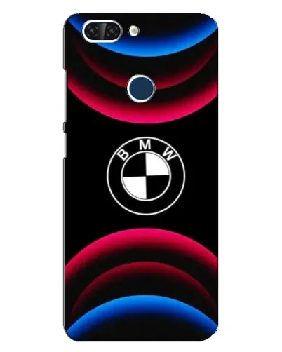 Чехол для ZTE Blade V9 с картинкой «Логотип BMW и неоновые дуги»