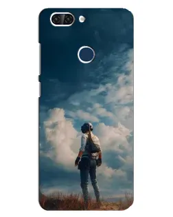 Чехол для ZTE Blade V9 с картинкой «Герой PUBG на скале»
