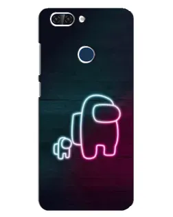 Чехол для ZTE Blade V9 с картинкой «Among Us неон-арт»