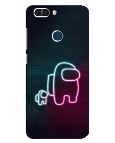 Чехол для ZTE Blade V9 с картинкой «Among Us неон-арт»