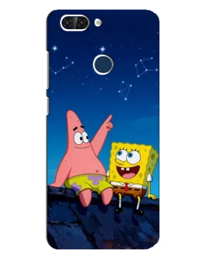 Чехол для ZTE Blade V9 с картинкой «Губка Боб и Патрик ночью»