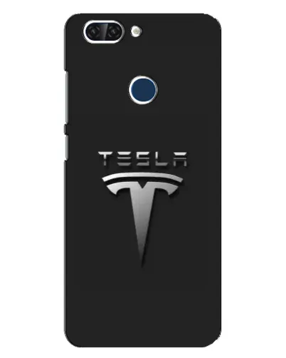 Чехол для ZTE Blade V9 с картинкой «Стальной логотип Tesla»