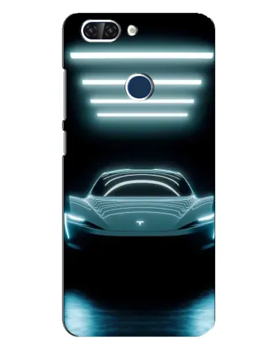 Чехол для ZTE Blade V9 с картинкой «Tesla в неоне»