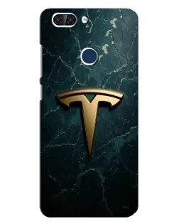 Чехол для ZTE Blade V9 с картинкой «Мраморная Tesla Gold»