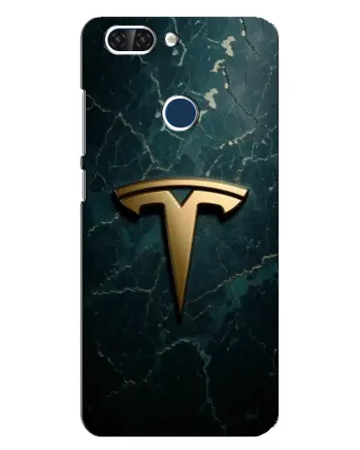 Чехол для ZTE Blade V9 с картинкой «Мраморная Tesla Gold»
