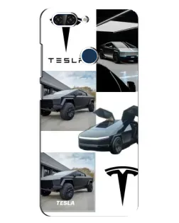 Чехол для ZTE Blade V9 с картинкой «Коллаж Cybertruck Tesla»