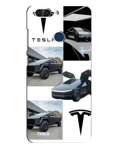 Чехол для ZTE Blade V9 с картинкой «Коллаж Cybertruck Tesla»