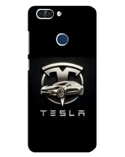 Чехол для ZTE Blade V9 с картинкой «Tesla — серебристое авто»