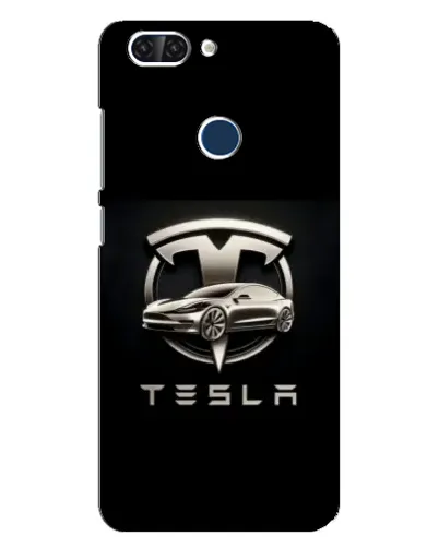 Чехол для ZTE Blade V9 с картинкой «Tesla — серебристое авто»