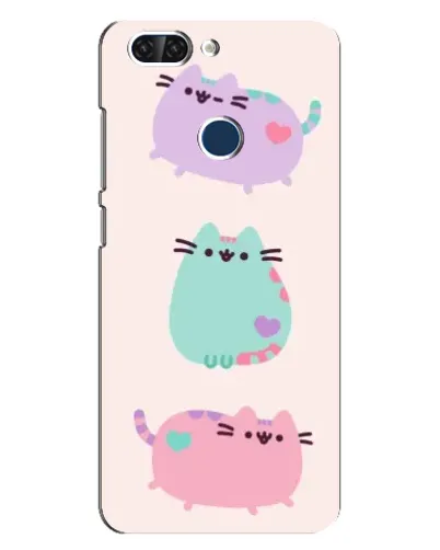 Чехол для ZTE Blade V9 с картинкой «Pusheen трио»