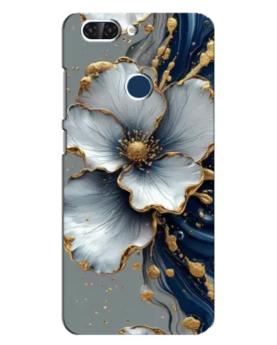 Чехол для ZTE Blade V9 с картинкой «Белый цветок и золотой флюид» Чехол для ZTE Blade V9 с картинкой «Белый цветок и золотой флюид»