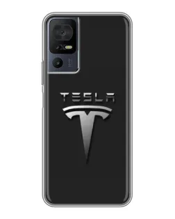 Чехол для ZTE Nubia A76 с картинкой «Стальной логотип Tesla»