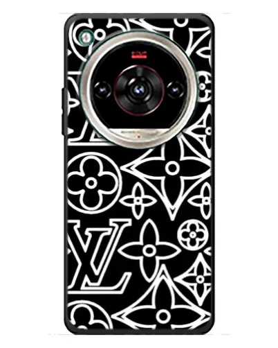 Чохол для ZTE Nubia Focus 2 Ultra з картинкою «Чорно-білий візерунок LV»