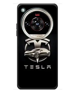 Чехол для ZTE Nubia Focus 2 Ultra с картинкой «Tesla — серебристое авто»