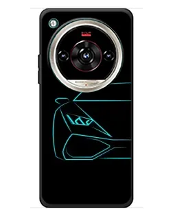 Чехол для ZTE Nubia Focus 2 Ultra с картинкой «Голубой силуэт Lamborghini»