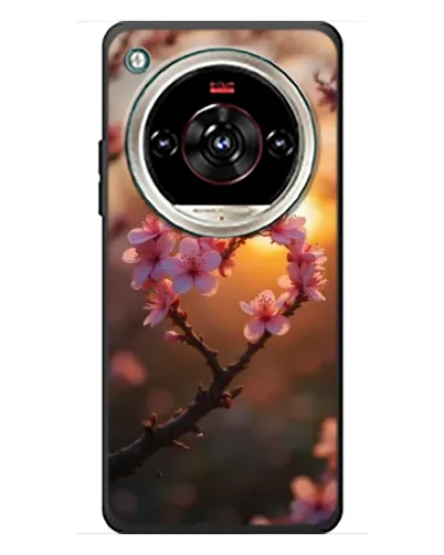 Чохол для ZTE Nubia Focus 2 Ultra з картинкою «Рожевий цвіт  сердечко на тлі заходу»
