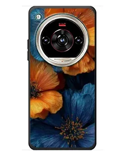 Чехол для ZTE Nubia Focus 2 Ultra с картинкой «Яркая сине-оранжевая флора»