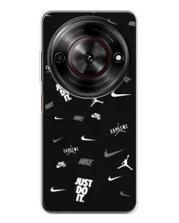 Чехол для ZTE Nubia Focus 5G с картинкой «Nike Black Pattern» Чехол для ZTE Nubia Focus 5G с картинкой «Nike Black Pattern»