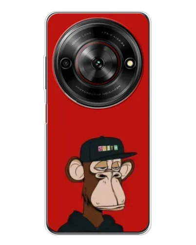 Чехол для ZTE Nubia Focus 5G с картинкой «Bored Ape — красный фон»