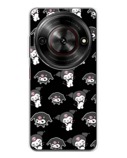 Чехол для ZTE Nubia Focus 5G с картинкой «Черный паттерн Kuromi»