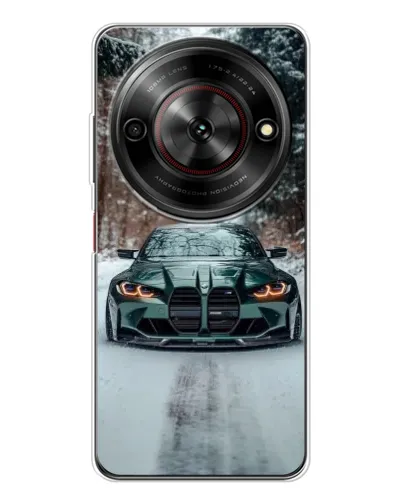 Чехол для ZTE Nubia Focus 5G с картинкой «BMW в зимнем лесу»