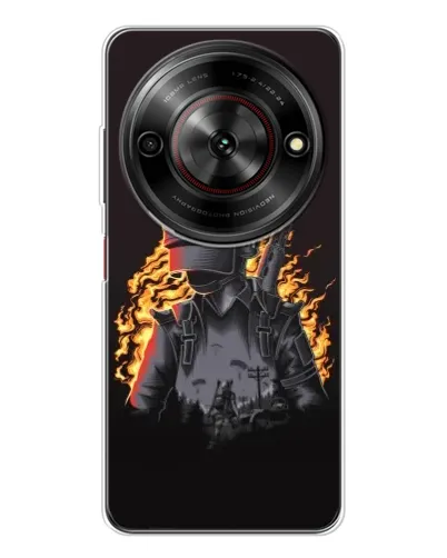 Чехол для ZTE Nubia Focus 5G с картинкой «PUBG — огненный силуэт»