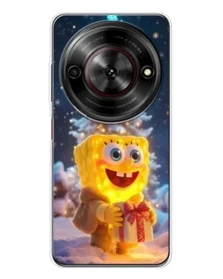 Чехол для ZTE Nubia Focus 5G с картинкой «Рождественский Спанч Боб»