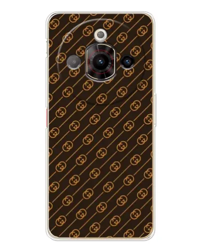 Чехол для ZTE Nubia Focus Pro с картинкой «Gucci — золотые диагонали»