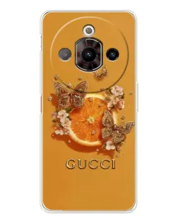 Чехол для ZTE Nubia Focus Pro с картинкой «Gucci — золотые бабочки»