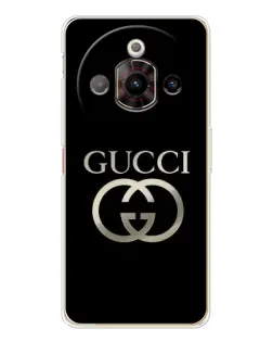 Чехол для ZTE Nubia Focus Pro с картинкой «Gucci — золото на черном»