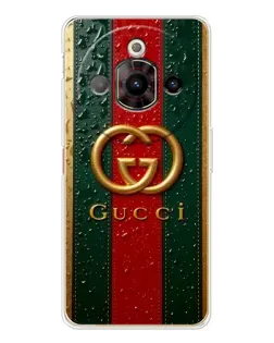 Чехол для ZTE Nubia Focus Pro с картинкой «Gucci — фирменная полоса и золото»