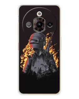 Чехол для ZTE Nubia Focus Pro с картинкой «PUBG — огненный силуэт»