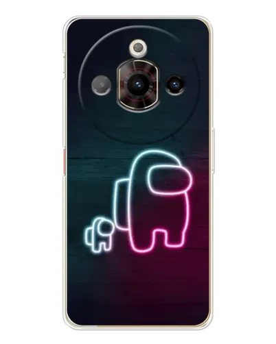 Чехол для ZTE Nubia Focus Pro с картинкой «Among Us неон-арт»