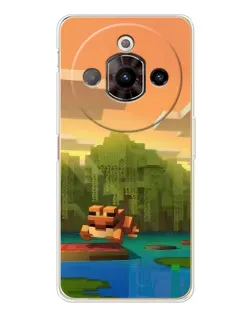 Чехол для ZTE Nubia Focus Pro с картинкой «Майнкрафт закат солнца»