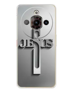 Чехол для ZTE Nubia Focus Pro с картинкой «Металлический крест Jesus»