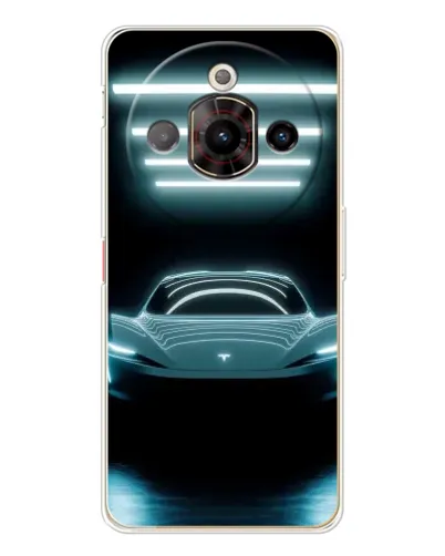 Чехол для ZTE Nubia Focus Pro с картинкой «Tesla в неоне»